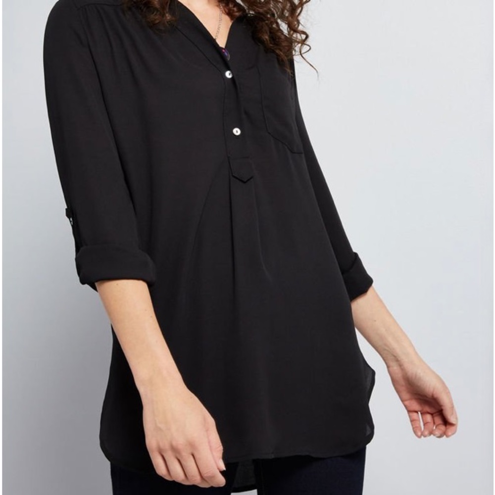 ModCloth M Tunic Pam Breeze-ly in Black